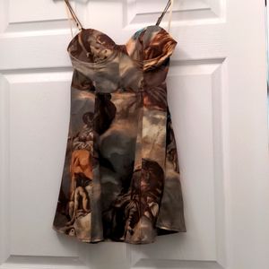 UO Renaissance Print Corset Dress